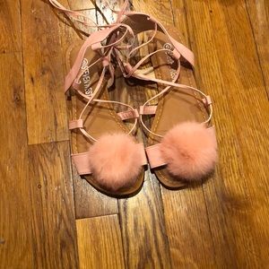 Pink gladiator sandals